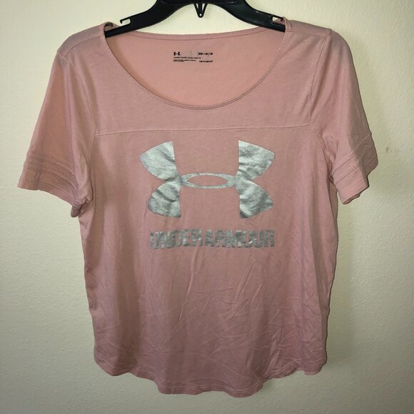 Under Armour Tops - 🌞 Under Armour Heatgear Tee Tshirt Pink Gray Size Medium 🌞 4/$20 Deal! 🌞